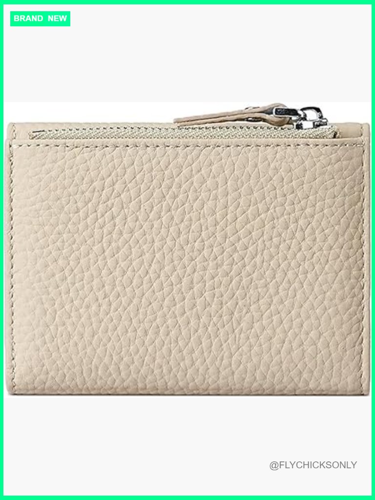 Women's Genuine Leather Tri-Fold Rfid Blocking Wallet With Id Window And Zipper